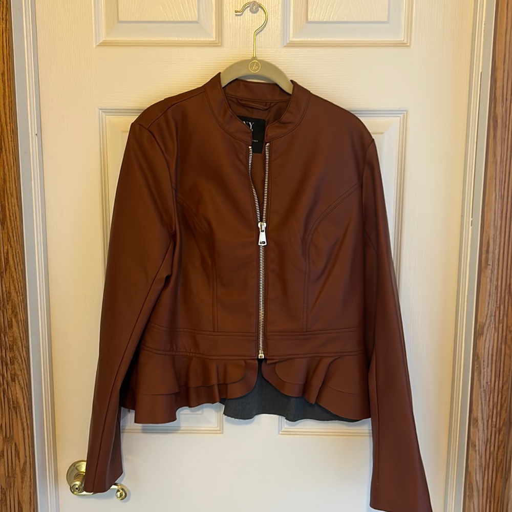 New York and company faux leather jacket